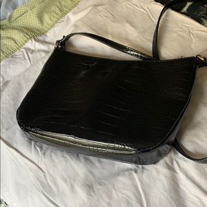 Black crocodile pattern banana republic purse